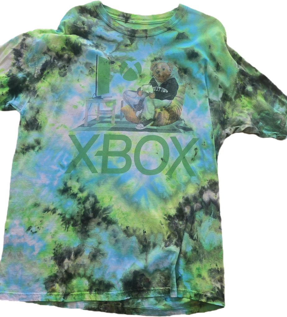 Xbox/Teddy Bear Green Tie Die Tee