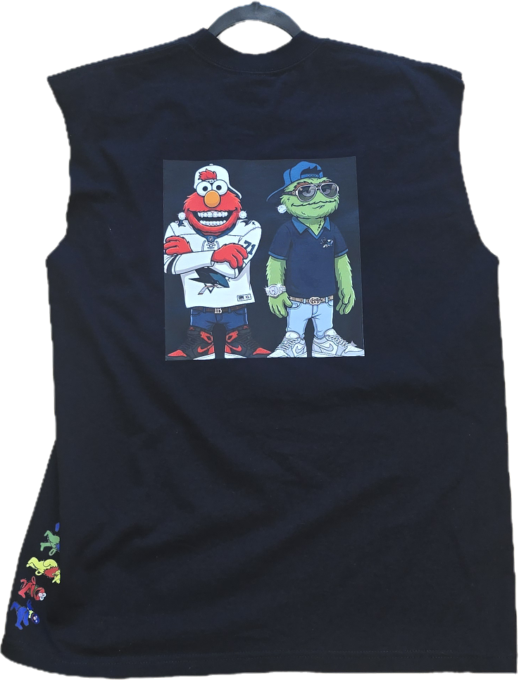 Sharks Gangster Sesame Street Cutoff Hoodie