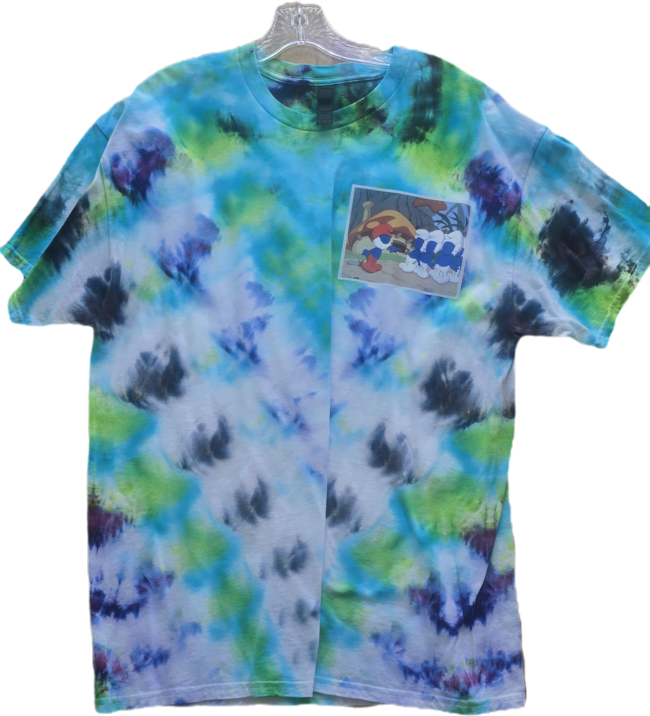 Kaws Inspired Smurfs Tie-Dye Tee