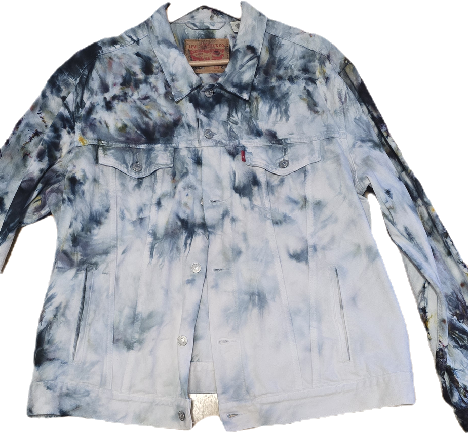 Black and White Tie Dye Levi's Jean Jacket
