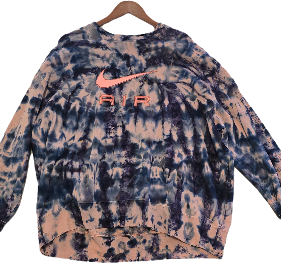 Black and Orange Tie-Dye Crewneck