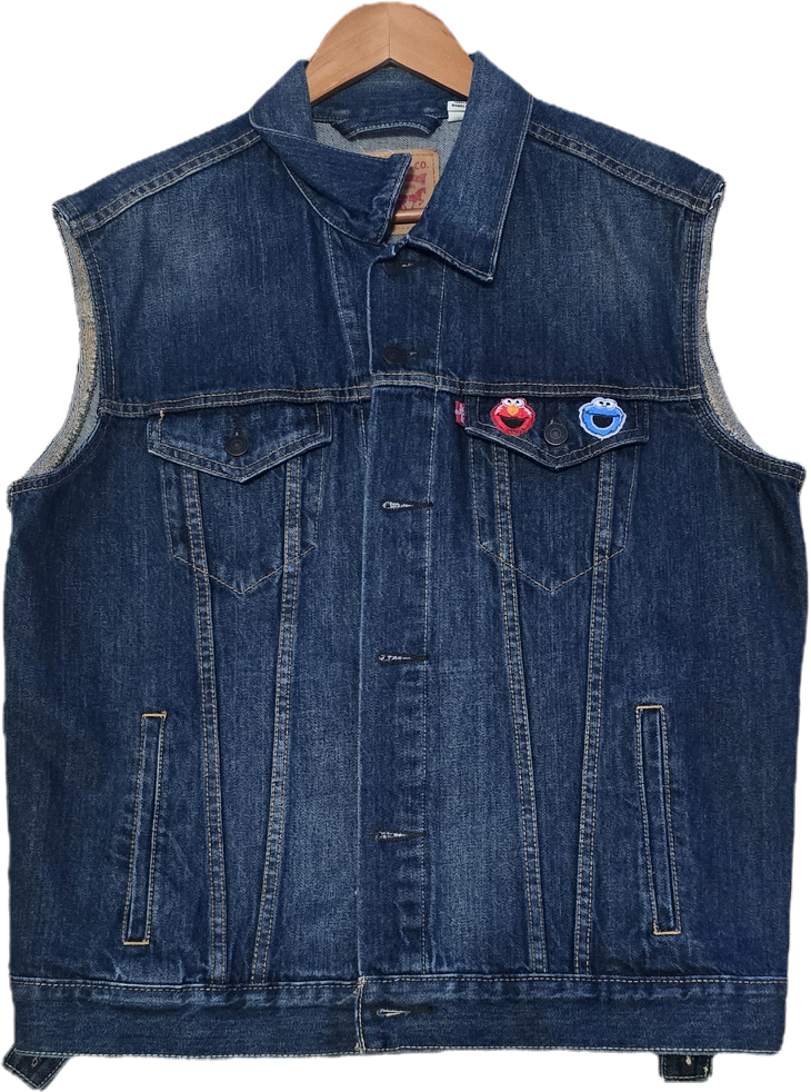 Sesame Street Hand Painted Jean Vest