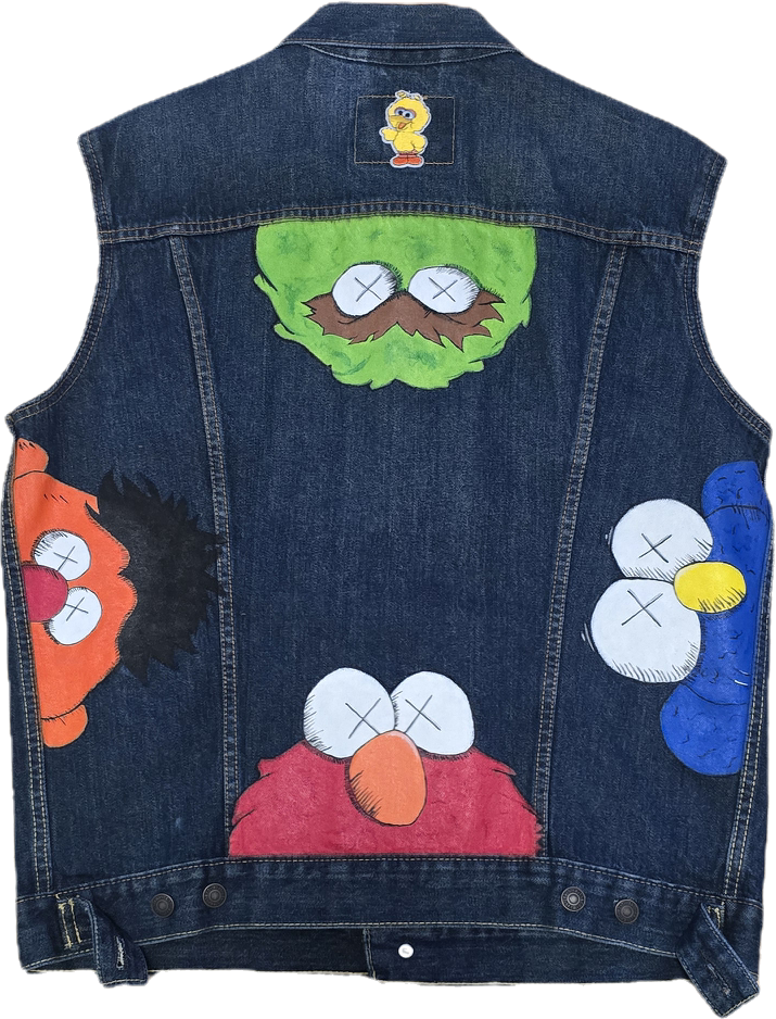 Sesame Street Hand Painted Jean Vest